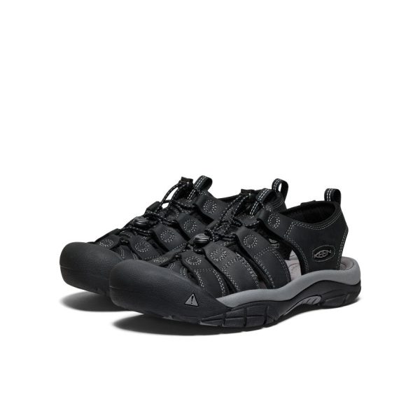 Men's Newport Leather Sandal | Black/Steel Grey