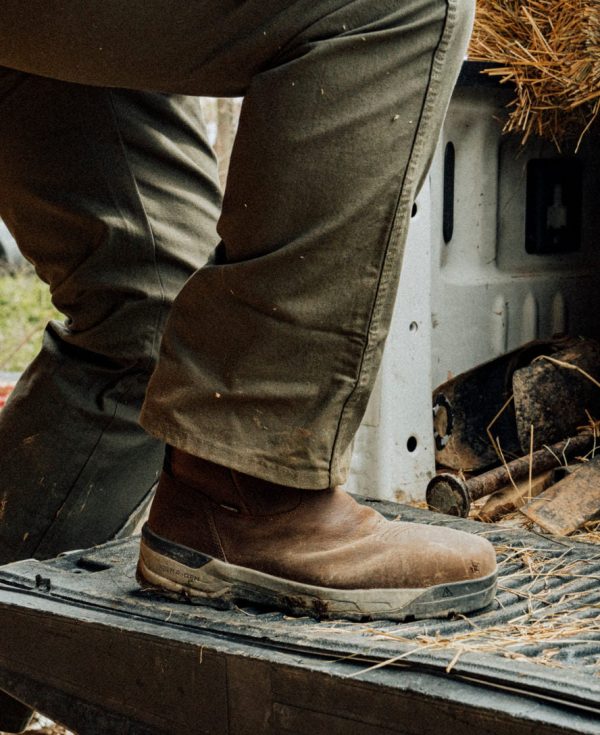 Men's Flatland Pull-On Waterproof Work Boot (Soft Toe) | Bison/Black