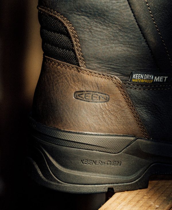 Men's CSA Flatland Pull-On Waterproof Work Boot INT MET (Carbon Toe) | Dark Brown/Black