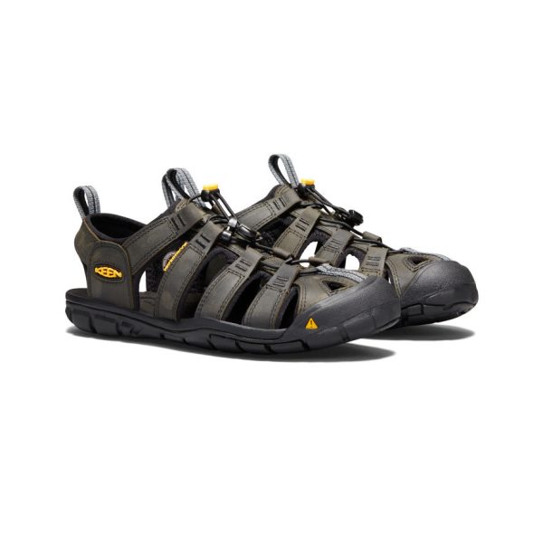 Men's Clearwater CNX Leather Sandal | Magnet/Black