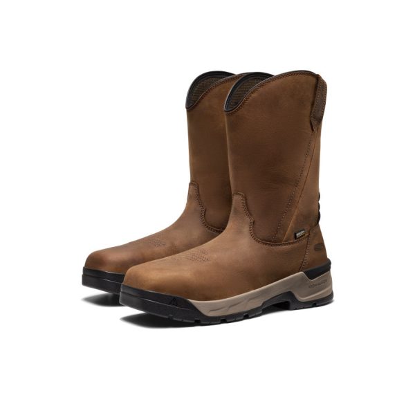 Men's Flatland Pull-On Waterproof Work Boot (Carbon Toe) | Bison/Black