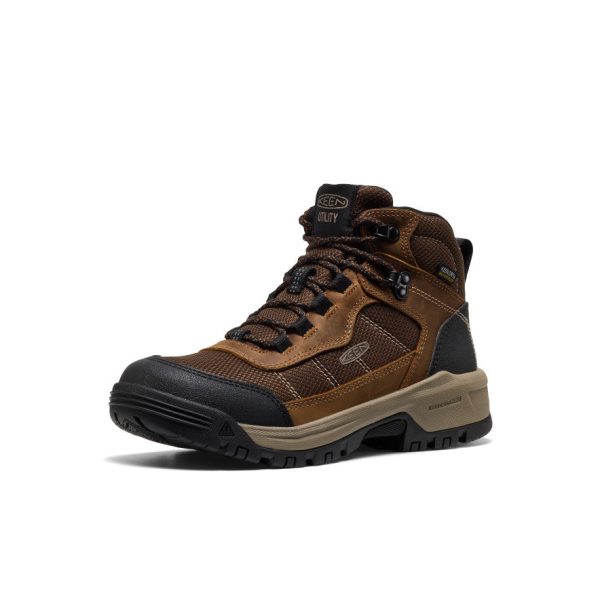 Women's Skokie Waterproof Work Boot (Soft Toe) | Bison/Black