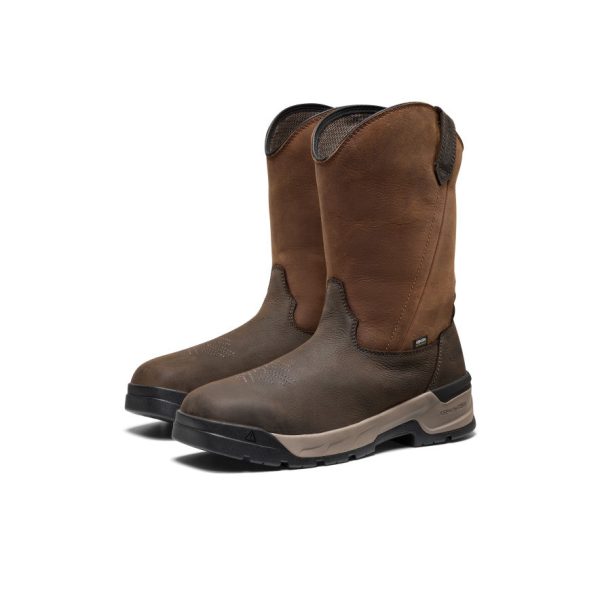 Men's Flatland Pull-On Waterproof Work Boot (Soft Toe) | Bison/Black