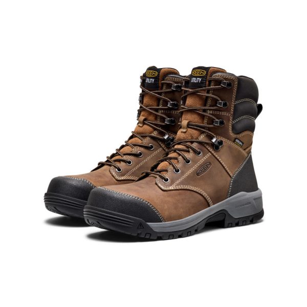 Men's Evanston 8 Waterproof Work Boot (Carbon Toe) | Bison/Black