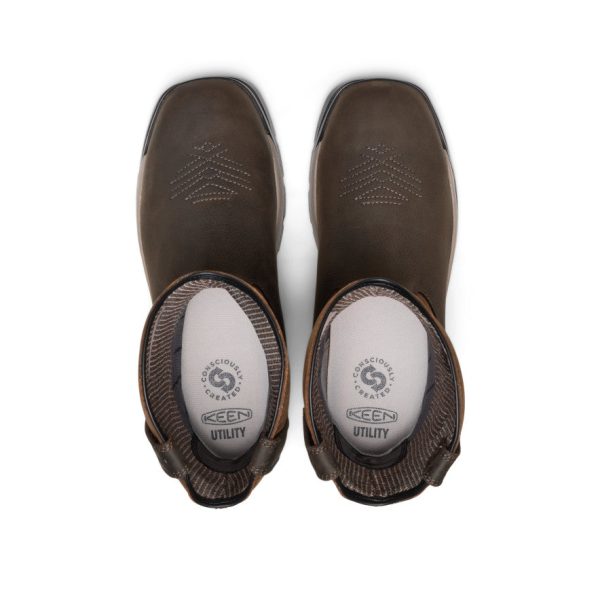 Men's Flatland Pull-On Waterproof Work Boot (Soft Toe) | Bison/Black