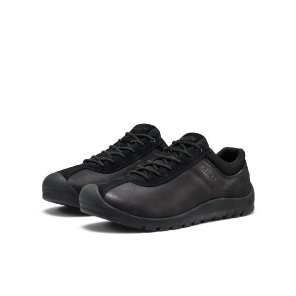 Women's Jasper Decon Leather Sneaker | Black/Black