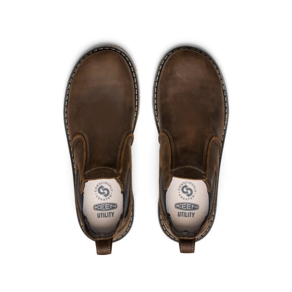 Men's San Jose Chelsea 90° Heel Boot (Aluminum Toe) | Cascade Brown/Gum